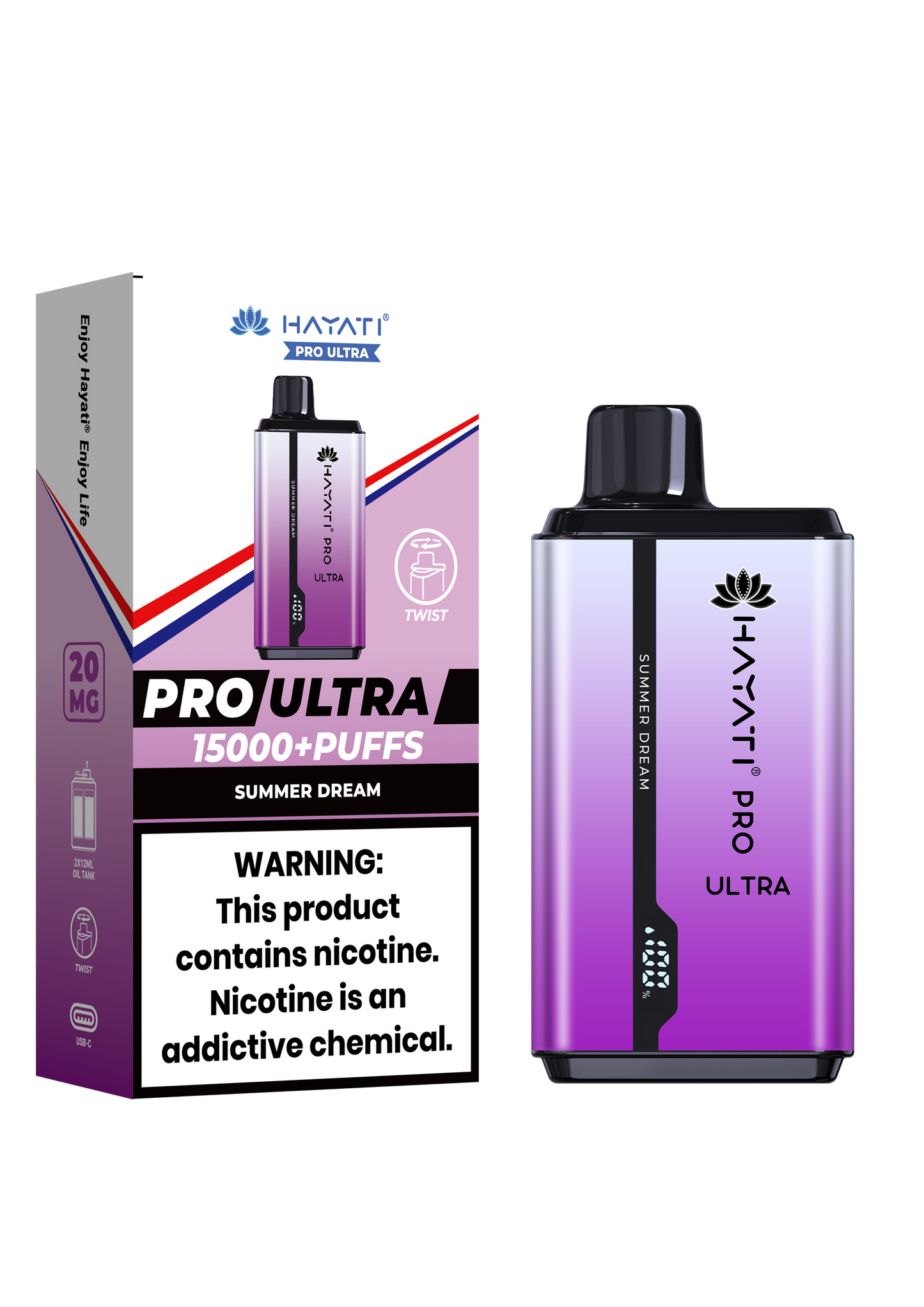 Hayati® Pro Ultra 15000+ Puffs - (Box Of 10) (0MG) Summer Dream