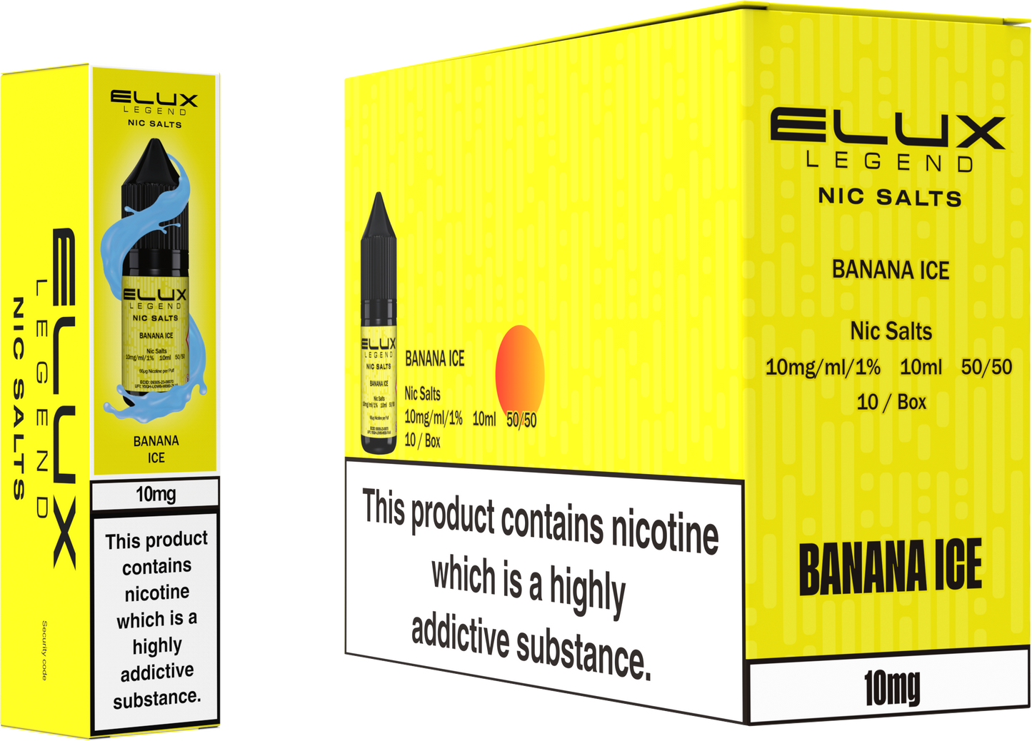ELUX Legend Nic Salt 10mg E-Liquid – Box of 10 Wholesale Banana Ice