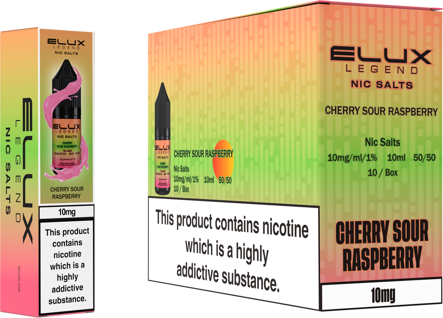 ELUX Legend Nic Salt 10mg E-Liquid – Box of 10 Wholesale Cherry Sour Raspberry