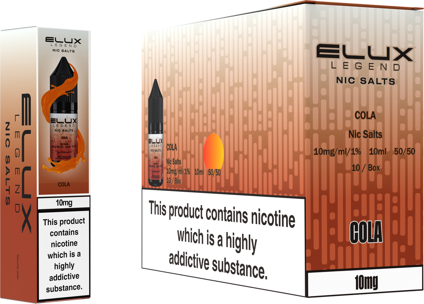 ELUX Legend Nic Salt 10mg E-Liquid – Box of 10 Wholesale Cola