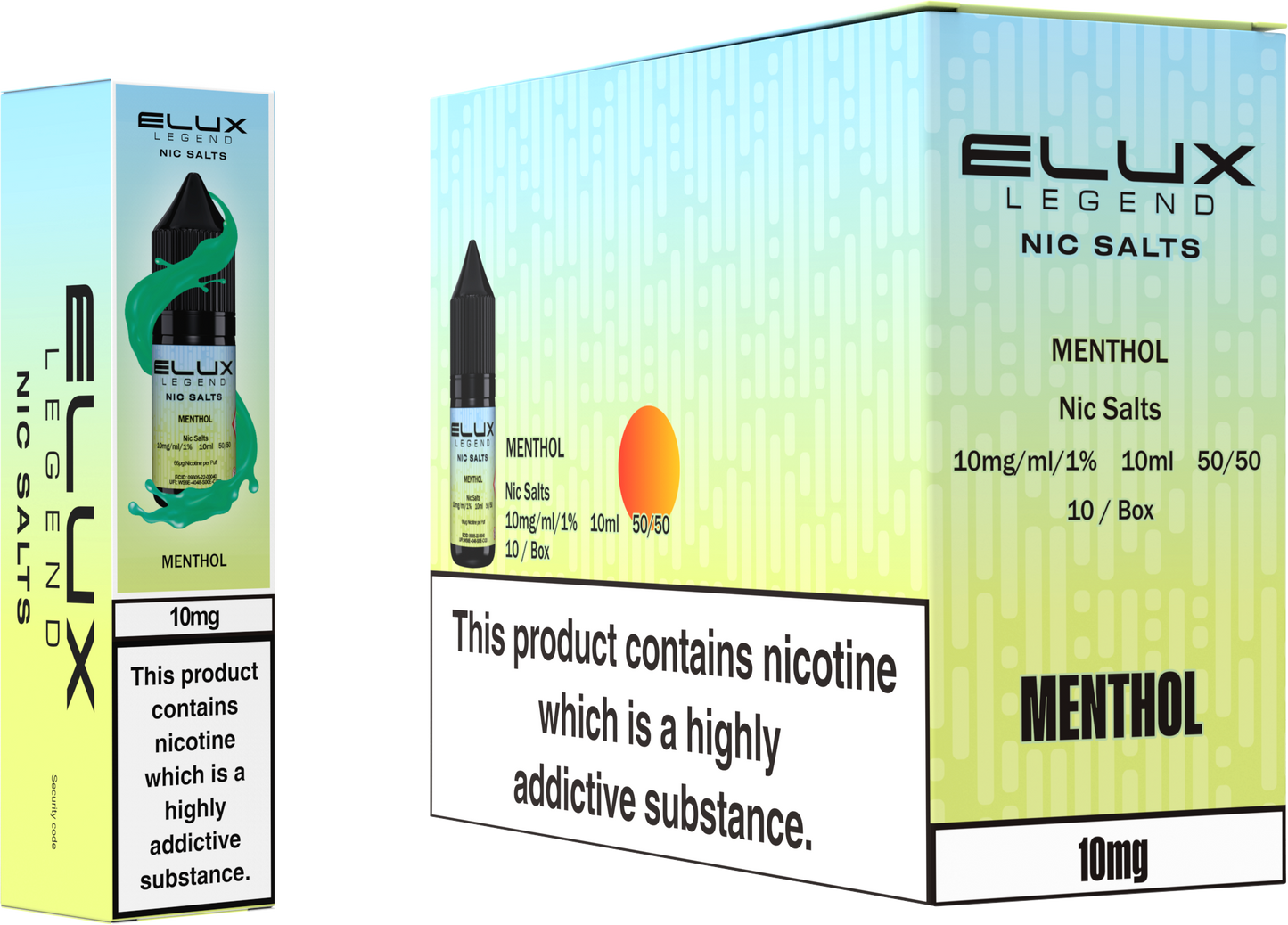ELUX Legend Nic Salt 10mg E-Liquid – Box of 10 Wholesale Menthol