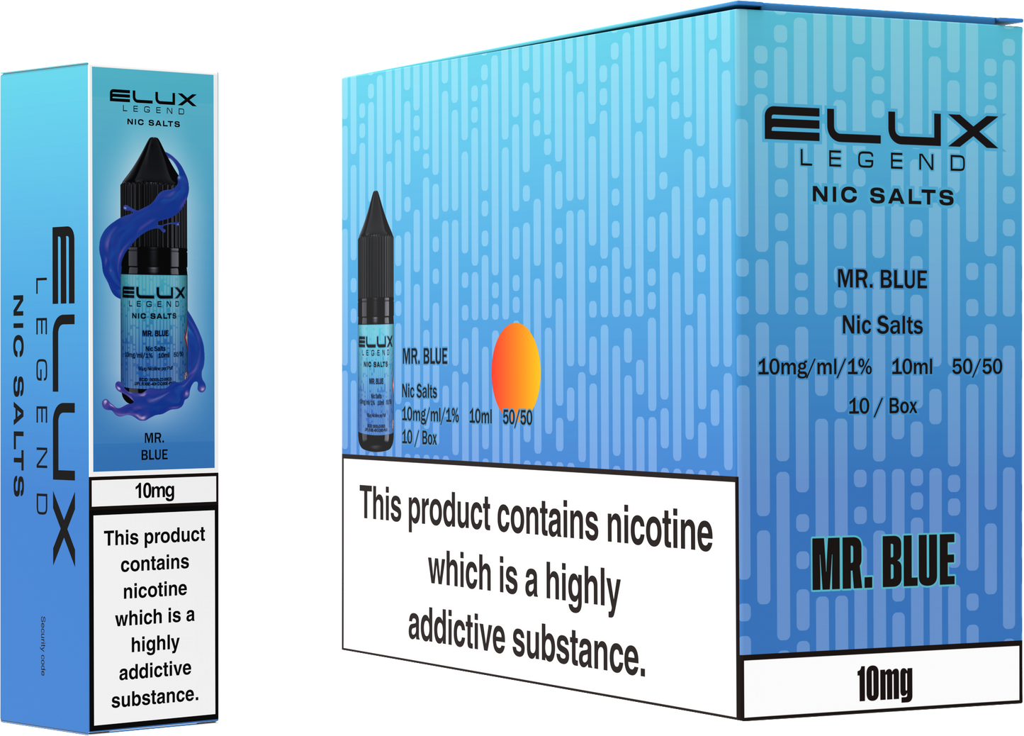 ELUX Legend Nic Salt 10mg E-Liquid – Box of 10 Wholesale Mr Blue