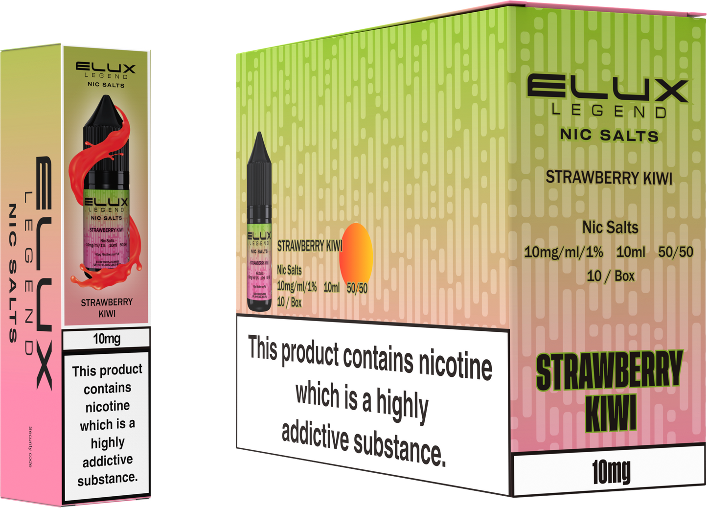 ELUX Legend Nic Salt 10mg E-Liquid – Box of 10 Wholesale Strawberry Kiwi