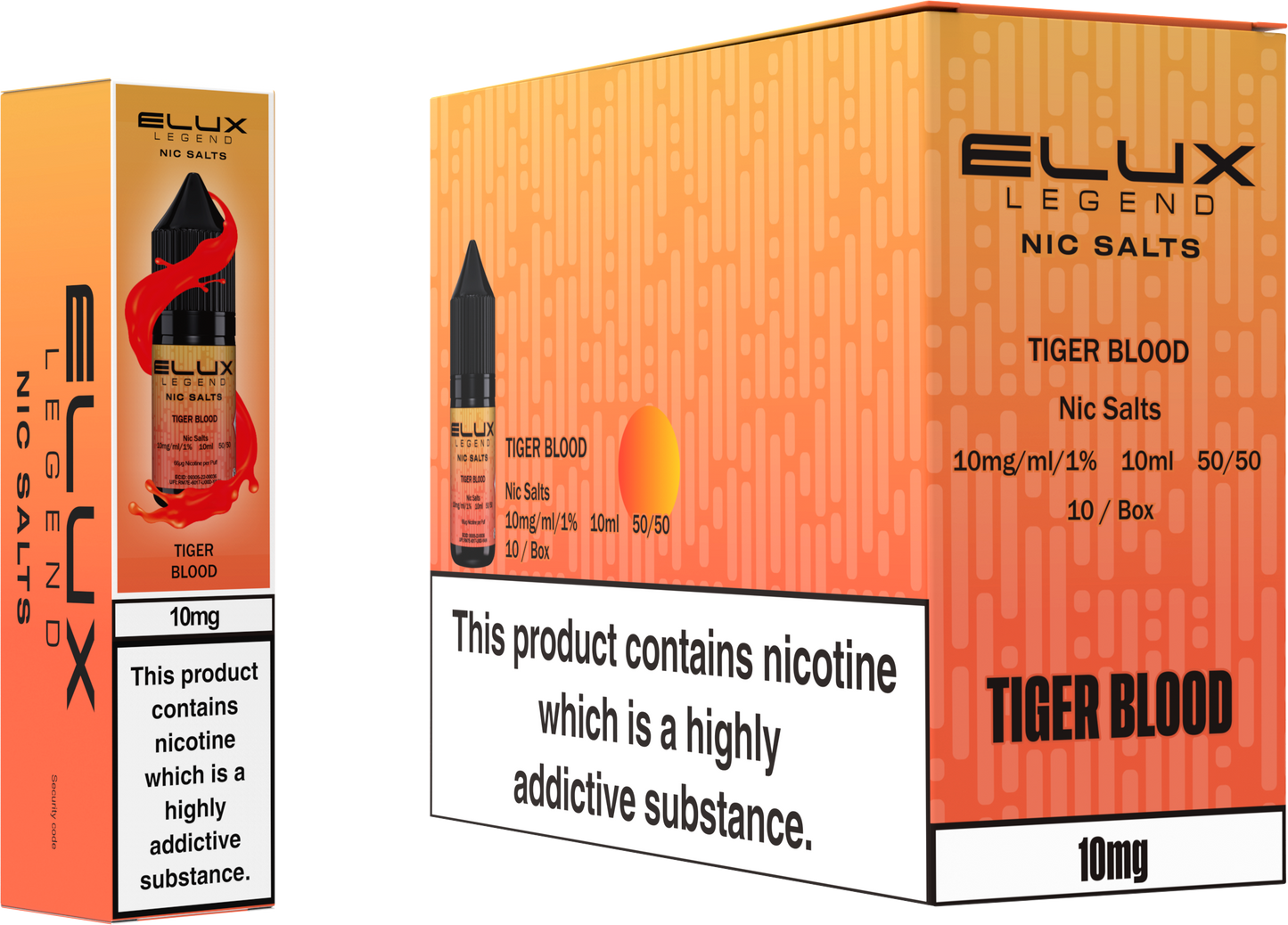 ELUX Legend Nic Salt 10mg E-Liquid – Box of 10 Wholesale Tiger Blood