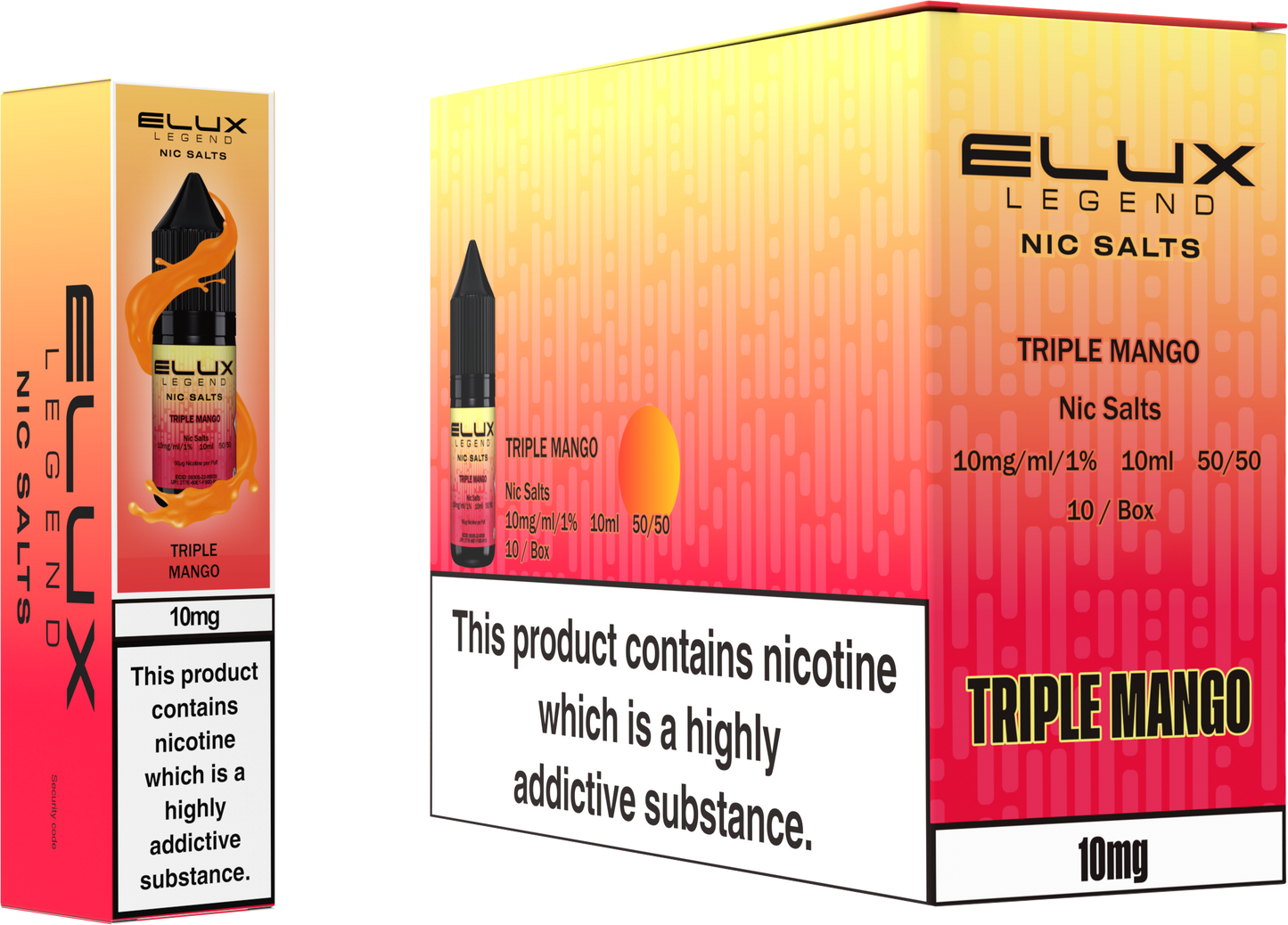 ELUX Legend Nic Salt 10mg E-Liquid – Box of 10 Wholesale Triple Mango