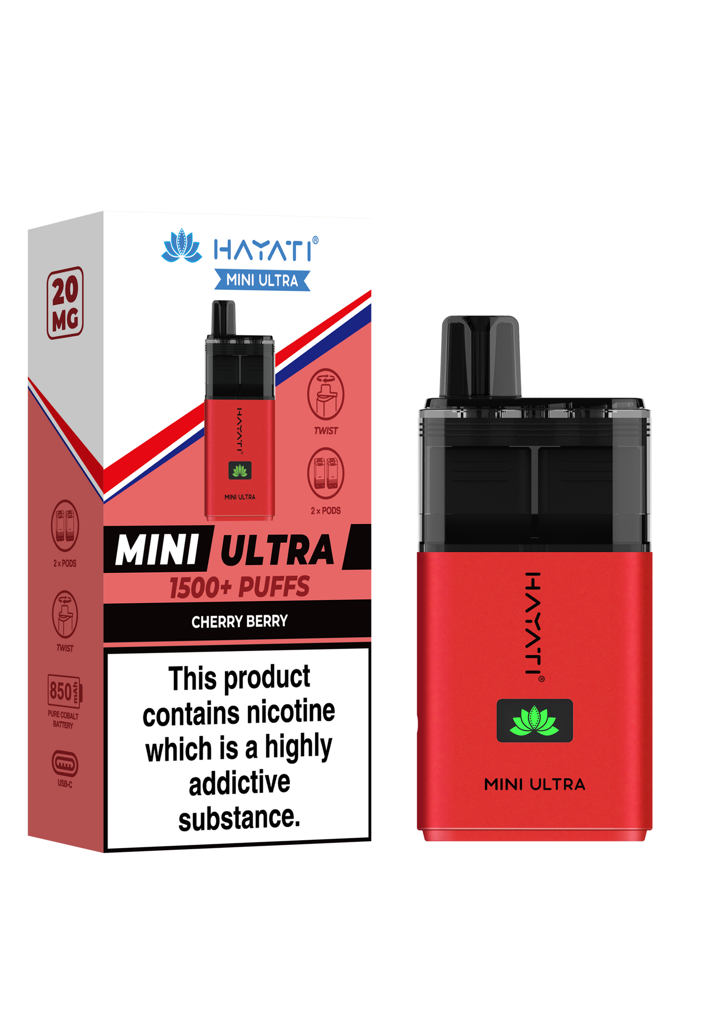 Hayati® Mini Ultra 1500+ Puffs (20MG) - Box of 10