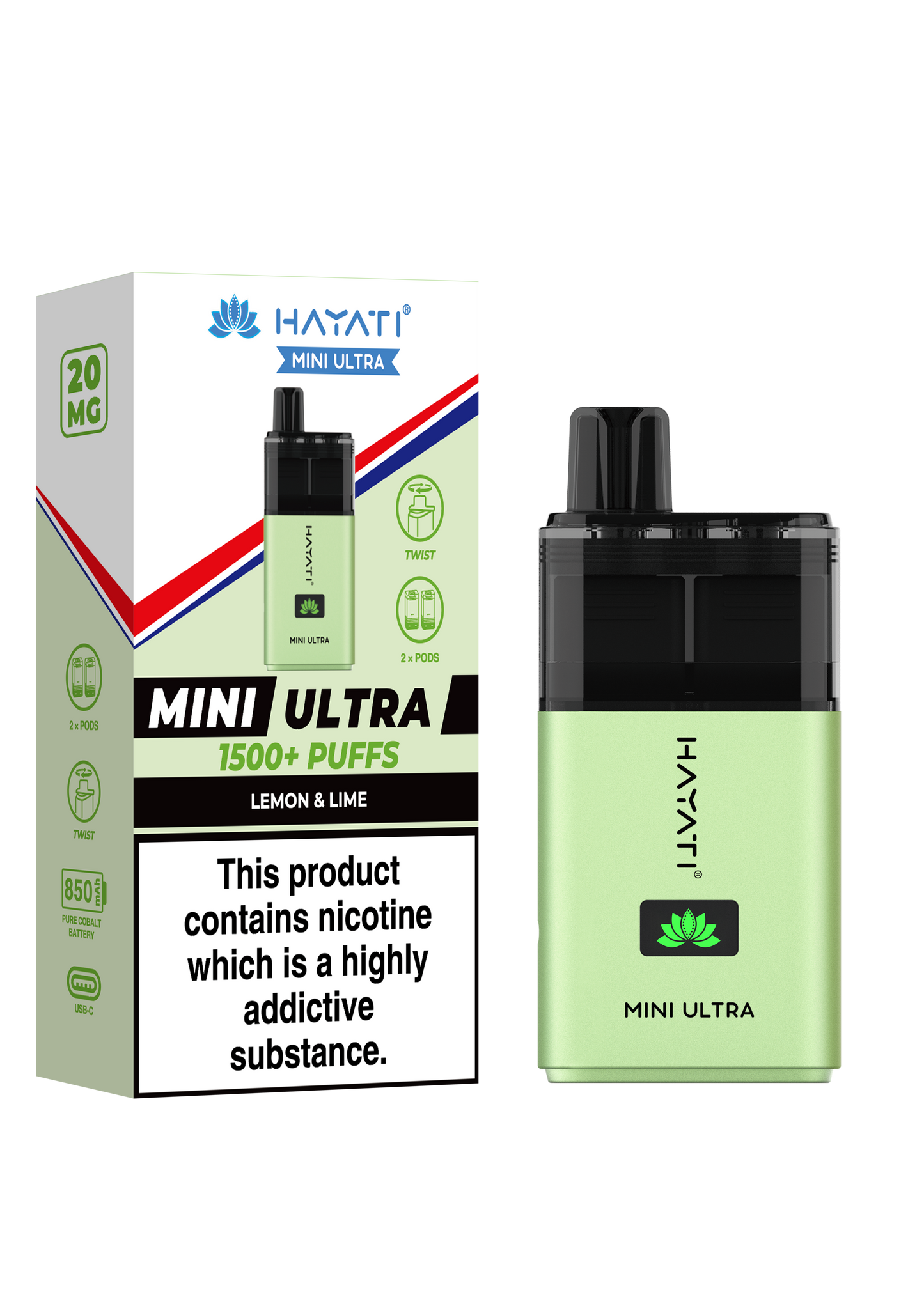 Hayati® Mini Ultra 1500+ Puffs (20MG) - Box of 10