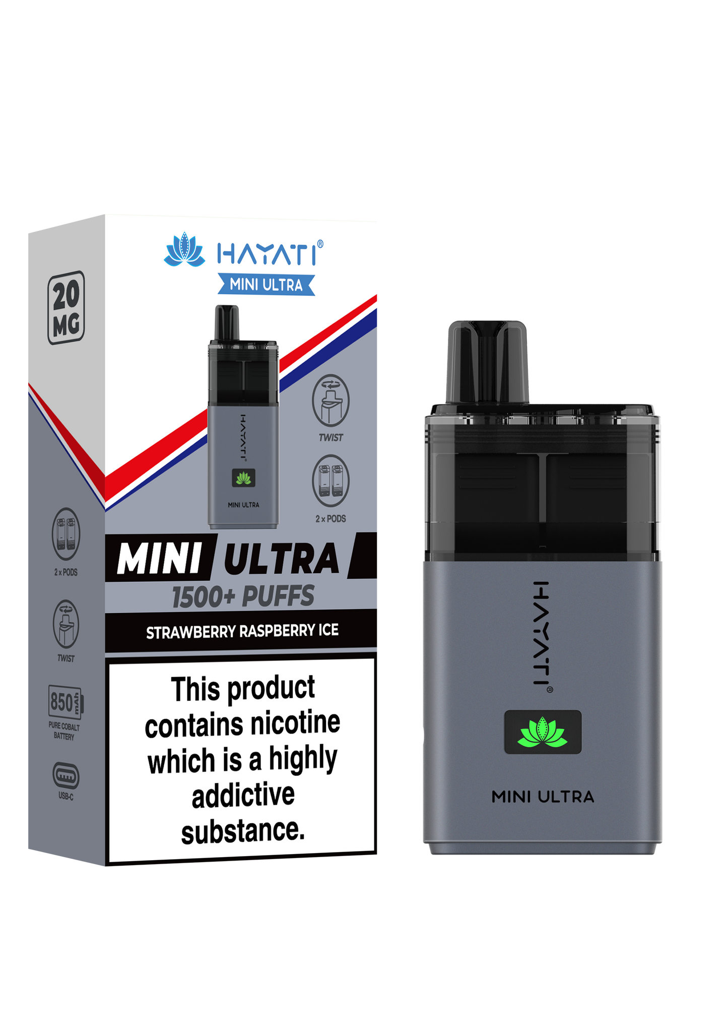 Hayati® Mini Ultra 1500+ Puffs (20MG) - Box of 10